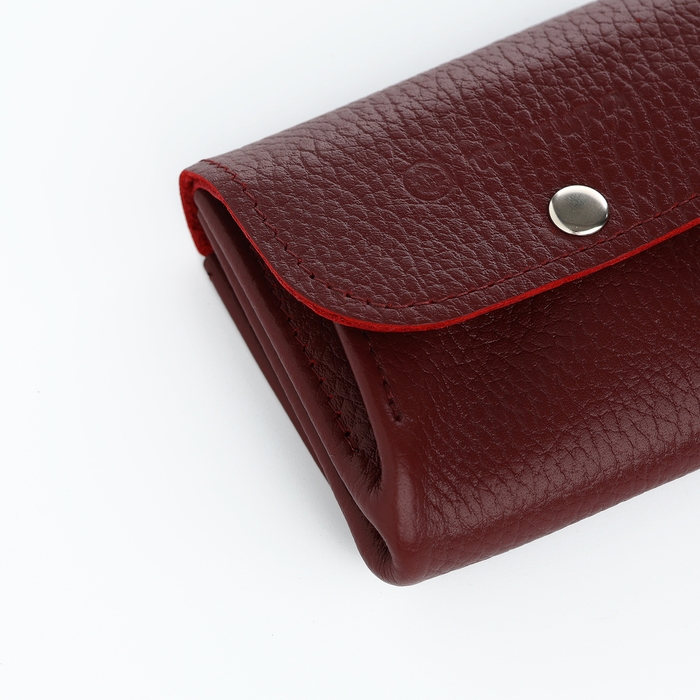 Монетница на кнопке, TEXTURA, цвет бордовый Монетница на кнопке, TEXTURA, цвет бордовый