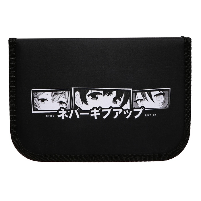 Пенал 3 секции, вкладка внутри, 140 х 210 х 40 мм, тканевый, Calligrata TOP Block Пенал 3 секции, вкладка внутри, 140 х 210 х 40 мм, тканевый, Calligrata TOP Block "Аниме глаза"