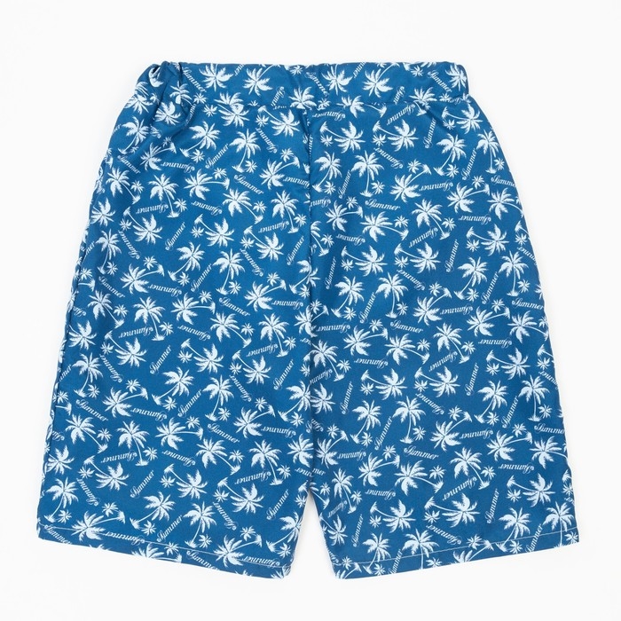 Плавки-шорты для мальчика, цвет тёмно-синий/пальмы, рост 128 см Плавки-шорты для мальчика, цвет тёмно-синий/пальмы, рост 128 см
