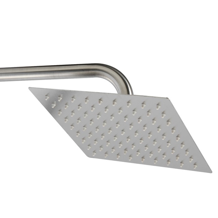 Душевая система ZEIN Z1007, смеситель, тропическая и ручная лейки квадрат, стойка, сатин