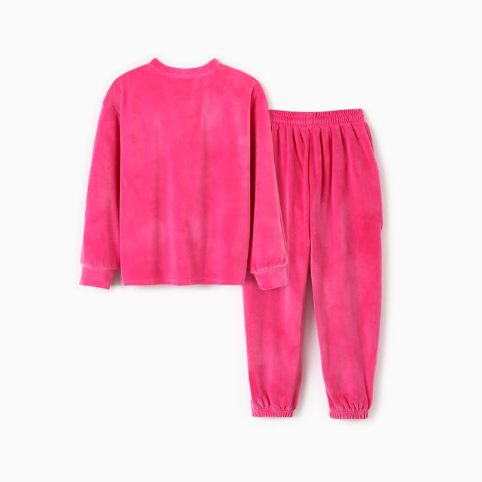 Костюм детский (свитшот, брюки) KAFTAN Plushy р.36 (134-140), фуксия