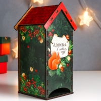 Новогодний чайный домик "Белочка" 20х10,5х9,5 см Новогодний чайный домик "Белочка" 20х10,5х9,5 см