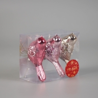 Украшение ёлочное "Сказочная птица" (набор 3 шт) на зажимах, 10,5х7 см, микс