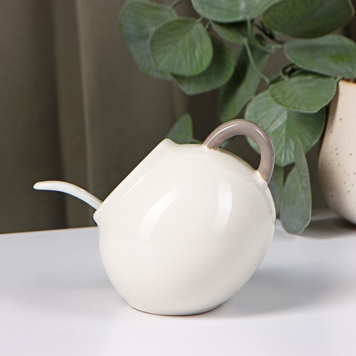 Сахарница с ложкой Доляна &laquo;Зайка&raquo;, 200 мл, цвет белый