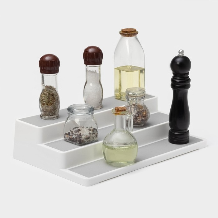 Подставка для специй 3 яруса Griten, 36,5&times;24&times;8,5 см, цвет белый