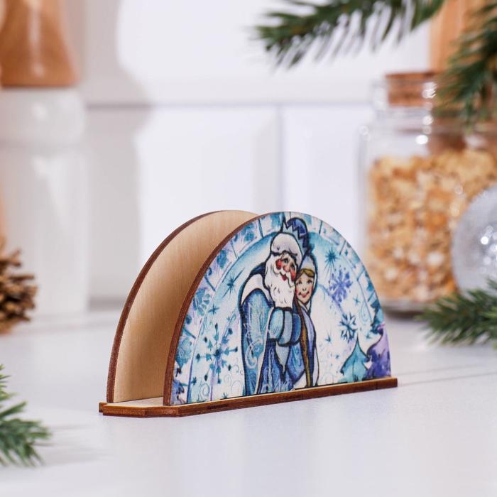 Салфетница "Дед Мороз и Снегурочка", 13,5&times;3,1&times;6 см