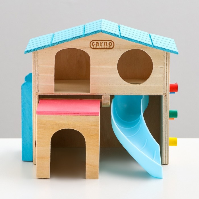 Дом для грызунов с горкой, дерево 17,2 х 15,8 х 16,2 см Дом для грызунов с горкой, дерево 17,2 х 15,8 х 16,2 см