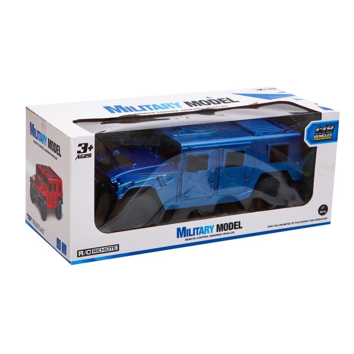 Джип радиоуправляемый &laquo;Хамер&raquo;, свет, работает от батареек, 1:18, цвет синий