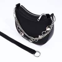 Сумка-багет на молнии, цвет чёрный Сумка-багет на молнии, цвет чёрный