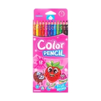 Карандаши 12 цветов в картон коробке, ароматизированные,треугольные, деревян. Фрукты МИКС Карандаши 12 цветов в картон коробке, ароматизированные,треугольные, деревян. Фрукты МИКС