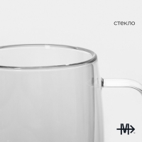 Кружка стеклянная с двойными стенками Magistro &laquo;Адель&raquo;, 300 мл