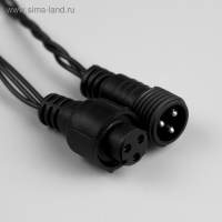 Гирлянда &laquo;Нить&raquo; 10 м, IP44, УМС, тёмная нить, 100 LED, свечение тёплое белое, мерцание белым, 220 В