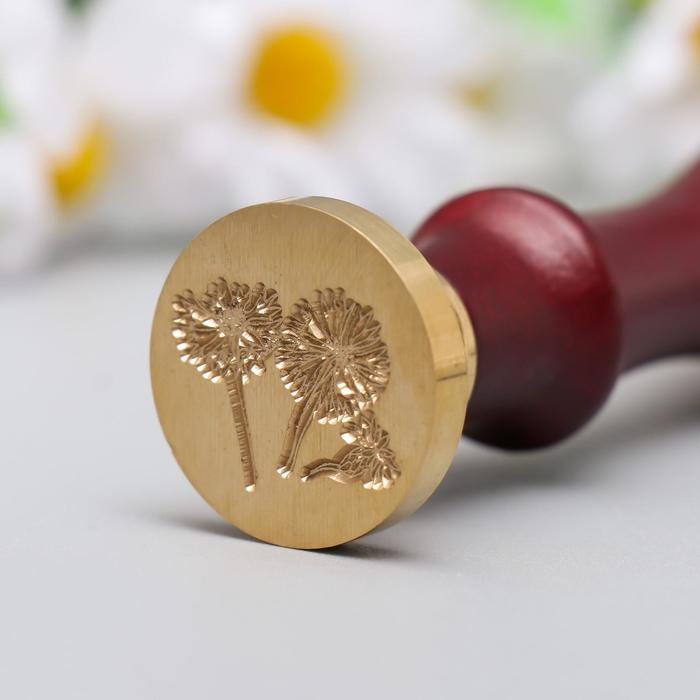 Печать для сургуча с деревянной ручкой Печать для сургуча с деревянной ручкой "Васильки" 9х2,5х2,5 см