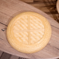 Тарелка плетёная, из бамбука 40х40х6 см