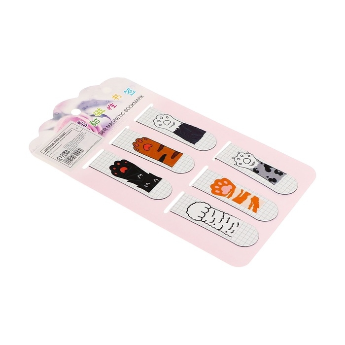 Набор закладок магнитных для книг 6 штук Лапки 60*19мм МИКС CALLIGRATA Набор закладок магнитных для книг 6 штук Лапки 60*19мм МИКС CALLIGRATA