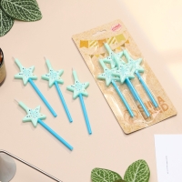 Свечи для торта, 4 шт "Волшебная палочка. Звёзды", голубой Свечи для торта, 4 шт "Волшебная палочка. Звёзды", голубой