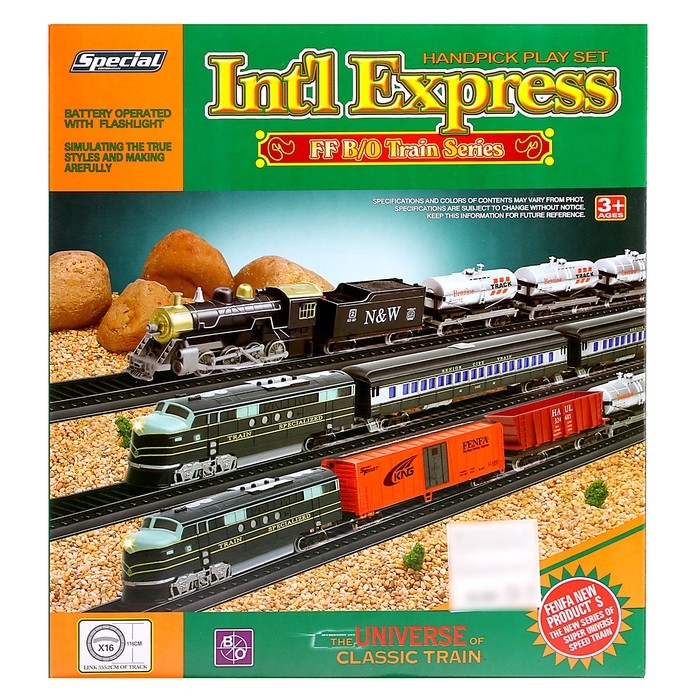 Железная дорога «Экспресс», со световыми эффектами, протяжённость пути 3,6 м Железная дорога «Экспресс», со световыми эффектами, протяжённость пути 3,6 м