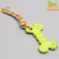 Игрушка жевательная с канатом "Кость с хвостом", зелёная Игрушка жевательная с канатом "Кость с хвостом", зелёная
