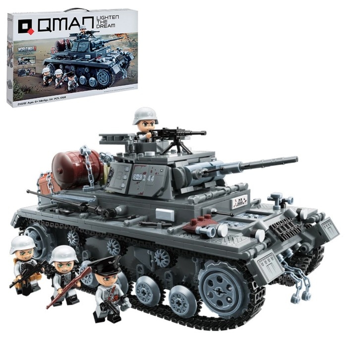 Конструктор Вторая мировая война &laquo;Немецкий танк PanzerIII&raquo;, 1058 деталей