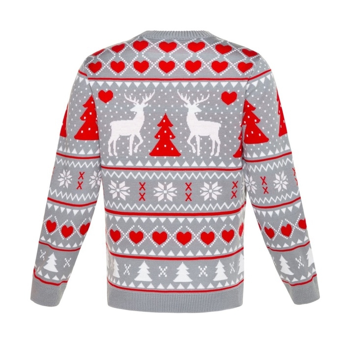 Джемпер вязаный KAFTAN "Новогодний" размер 42, серый