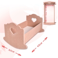 Кроватка-люлька "сердечко" без постельного белья, 43 см, неокрашенный 1058 Кроватка-люлька "сердечко" без постельного белья, 43 см, неокрашенный 1058