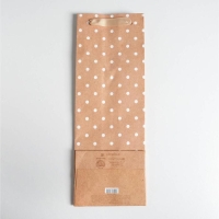 Пакет подарочный ламинированный под бутылку, упаковка, &laquo;For you&raquo;, 13 x 36 x 10 см