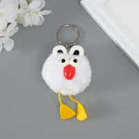 Пушистик на кольце "Большеглазая ворона" белый 9,5х6х6 см Пушистик на кольце "Большеглазая ворона" белый 9,5х6х6 см