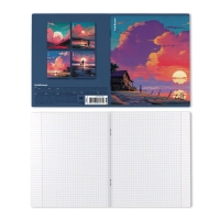 Тетрадь 48 листов в клетку, ErichKrause "Бирюзовые миры", обложка мелованный картон, матовая ламинация, блок офсет 100% белизна, МИКС