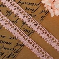 Кружево вязаное, 18 мм &times; 2,7 &plusmn; 0,5 м, цвет пудровый