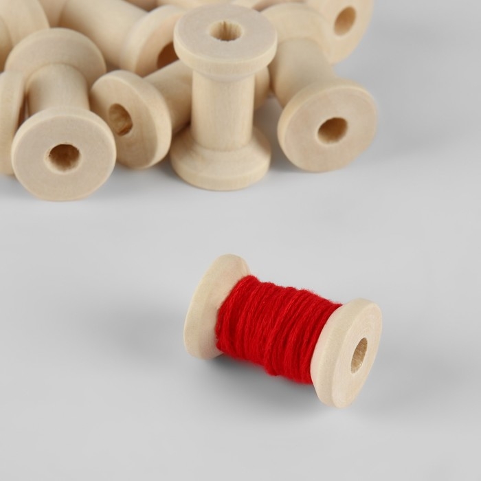 Набор деревянных катушек без покрытия, 15 шт, d = 2 &times; 3 см