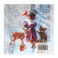 Новогодние салфетки бумажные Home Collection Сlassic &laquo;Лесные друзья&raquo;, 3 слоя, 33х33 см, 20 шт