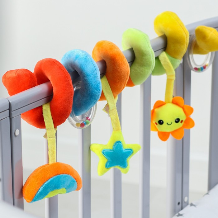 Растяжка - спираль с игрушками дуга на коляску / кроватку для малышей 0+ «Маленькое счастье», Крошка Я Растяжка - спираль с игрушками дуга на коляску / кроватку для малышей 0+ «Маленькое счастье», Крошка Я