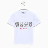 Футболка детская "Трансформеры ", рост 122-128, белый