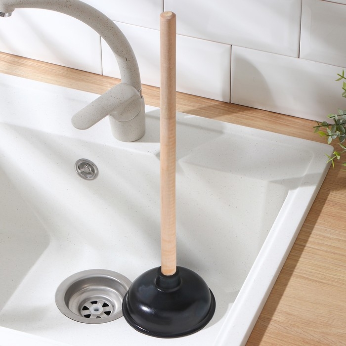 Вантуз с длинной ручкой, d=13,5 см, h=41 см, цвет МИКС Вантуз с длинной ручкой, d=13,5 см, h=41 см, цвет МИКС