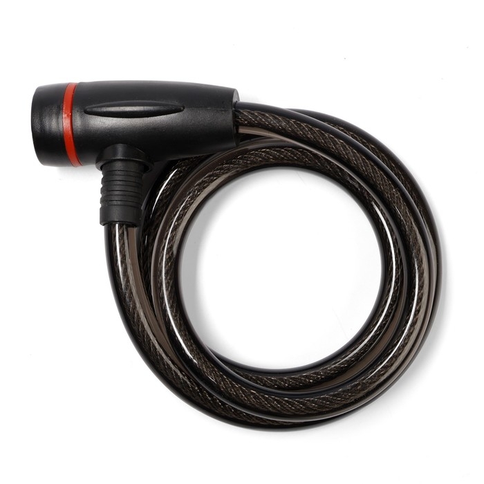 Замок навесной велосипедный LOCKLAND, 12х1000 мм, перфорированный ключ с пластиковой ручкой Замок навесной велосипедный LOCKLAND, 12х1000 мм, перфорированный ключ с пластиковой ручкой