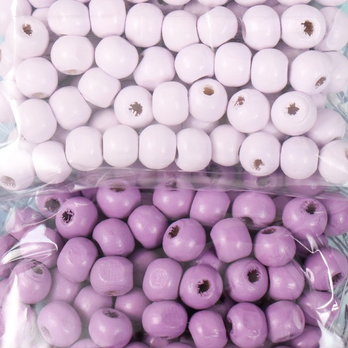 Набор бусины для творчества дерево "Незабудки" d-0,8 см, 4 цвета х 15 гр