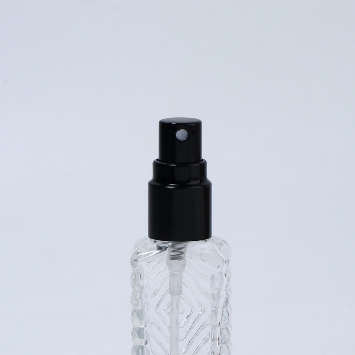 Флакон для парфюма &laquo;Прозрачный узор&raquo;, с распылителем, 15 мл, цвет чёрный