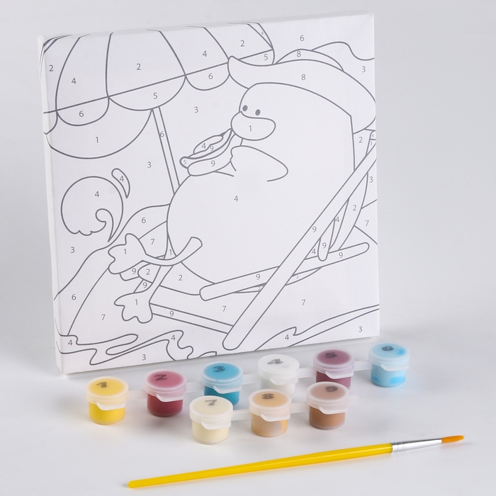 Картина по номерам для детей &laquo;Утка на отдыхе&raquo;, 17х17 см