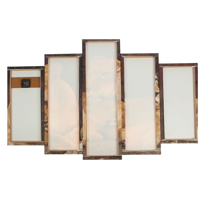 Часы-картина настенные, модульные Часы-картина настенные, модульные "Львица со львенком", бесшумные, 80 х 140 см