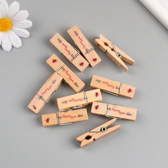 Декор для творчества дерево Декор для творчества дерево "Прищепка - Букетик радости" набор 10 шт