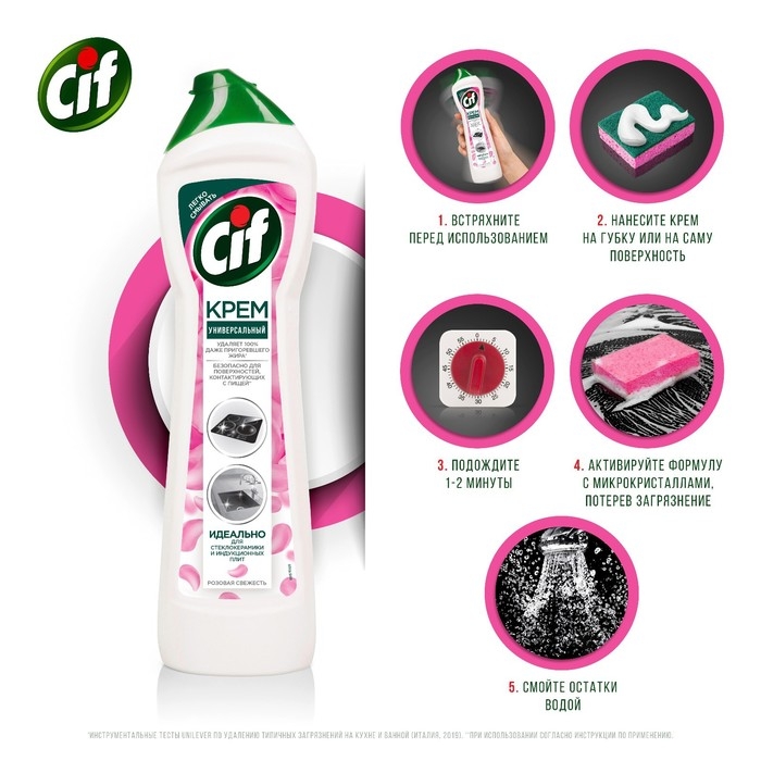 Чистящий крем CIF Aroma &laquo;Розовая свежесть&raquo;, 500 мл