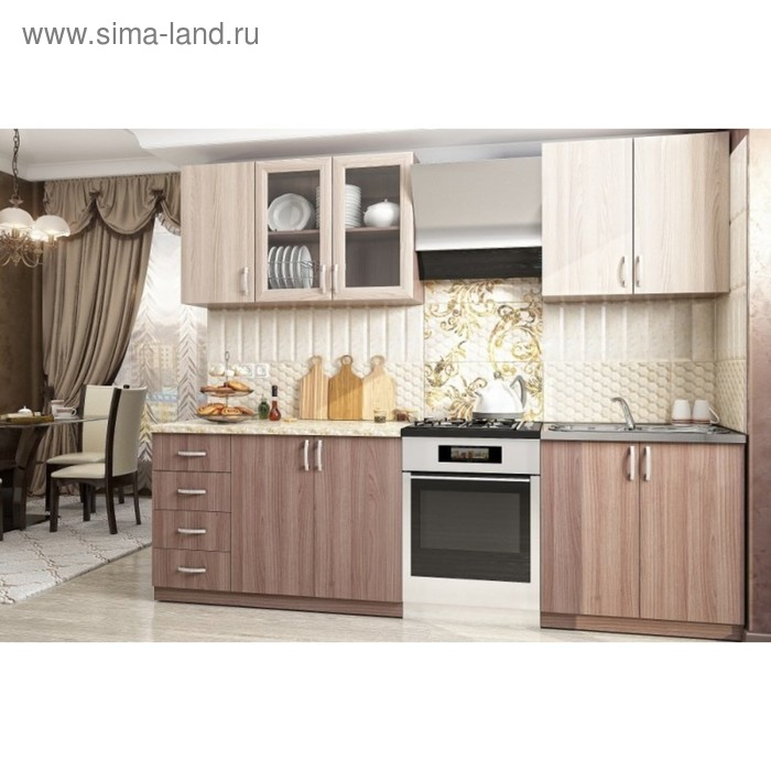 Кухонный гарнитур Татьяна 2000, Ясень шимо/Антарес Кухонный гарнитур Татьяна 2000, Ясень шимо/Антарес
