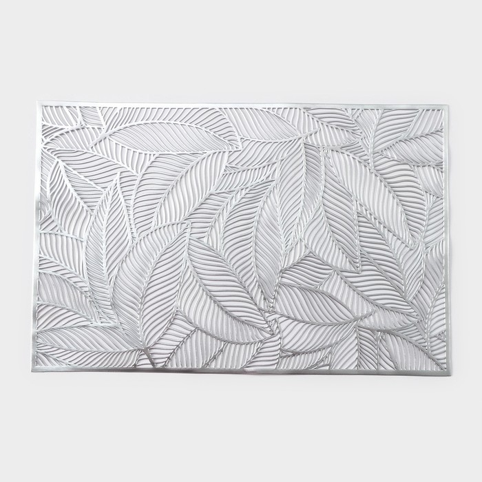 Салфетка сервировочная на стол Доляна &laquo;Листопад&raquo;, 45&times;30 см, цвет серебряный