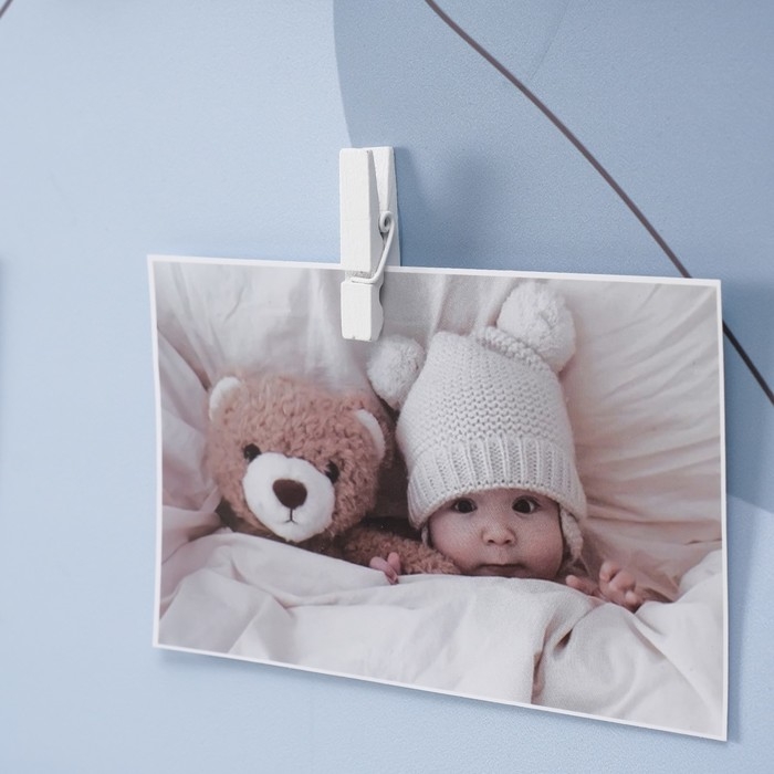 Фоторамка пластик на 5 фото 9х13 см "Дом" с прищепками, чёрная 60х40х2 см