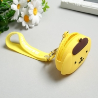 Брелок кошелёк с карабином силикон "Пёсик в берете"  2,2х6х8,5 см