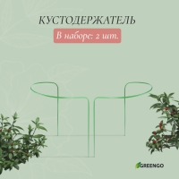 Кустодержатель, d = 30 см, h = 80 см, ножка d = 0,3 см, металл, набор 2 шт., зелёный, Greengo Кустодержатель, d = 30 см, h = 80 см, ножка d = 0,3 см, металл, набор 2 шт., зелёный, Greengo
