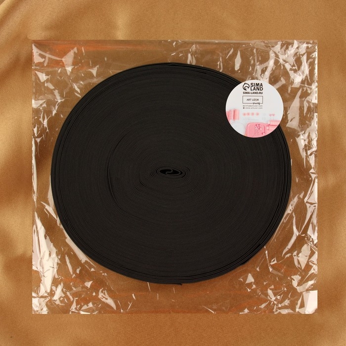 Резинка вязаная, 30 мм, 25 &plusmn; 2 м, цвет чёрный