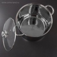 Кастрюля из нержавеющей стали Magistro Grande, 8,9 л, с крышкой, капсульное дно, индукция Кастрюля из нержавеющей стали Magistro Grande, 8,9 л, с крышкой, капсульное дно, индукция