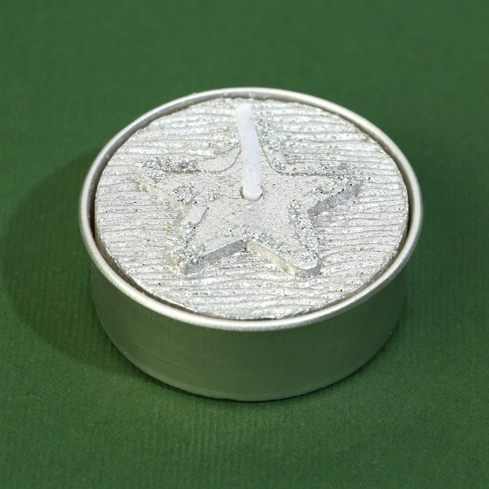 Свеча новогодняя чайная «Новый год: Праздничная», без аромата, d = 4 см Свеча новогодняя чайная «Новый год: Праздничная», без аромата, d = 4 см