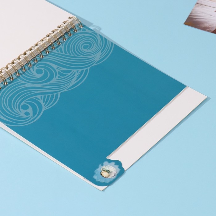 Фотоальбом на спирали 20 листов Фотоальбом на спирали 20 листов "Чайки" объёмный элемент + 4 вкладки 24х24 см